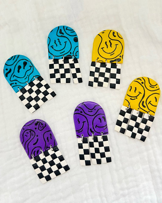 Smiley checkered dangles