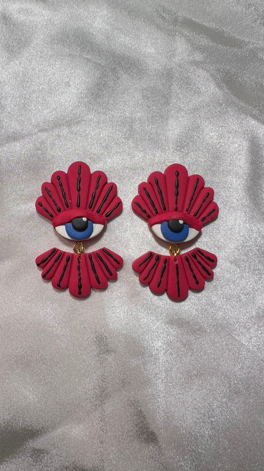 Red evil eye dangle