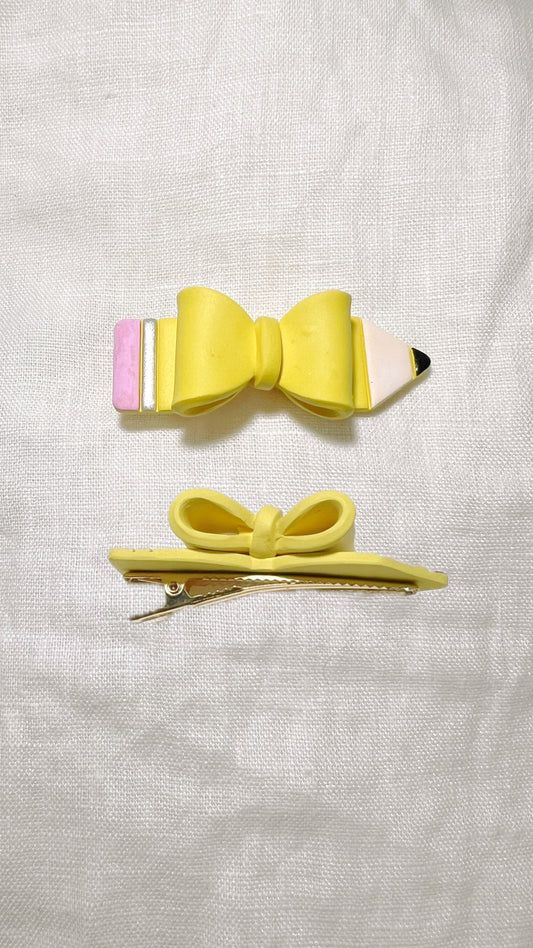 Pencil hair barrettes